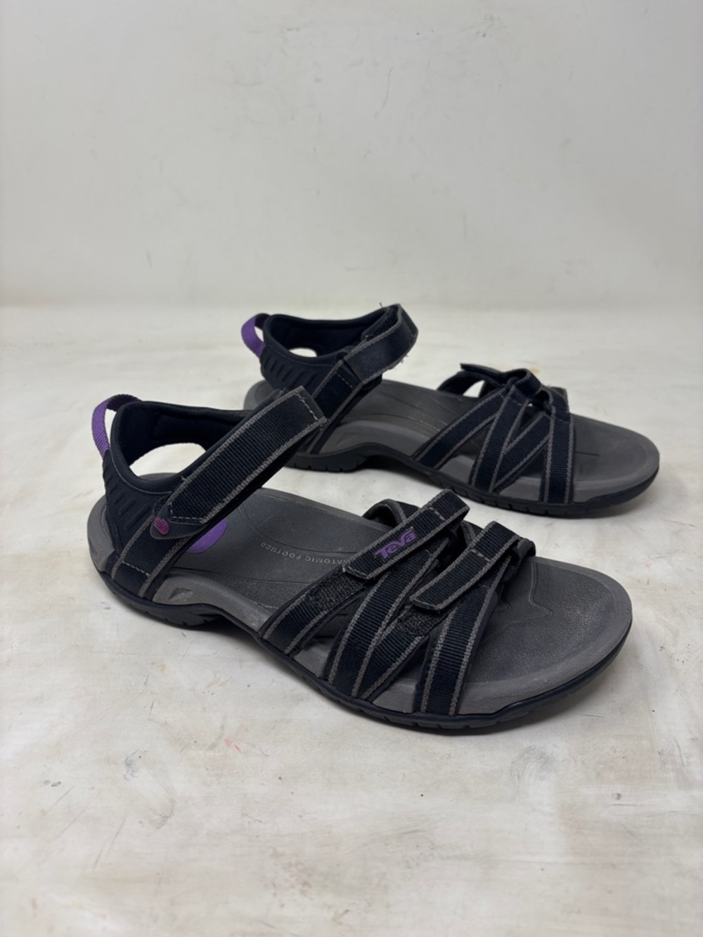Teva Women’s Black Sandals with Purple Accents